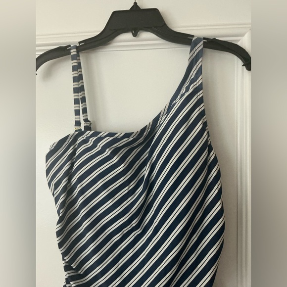Bleu Rod Beattie Navy and White Striped One-Piece Swimsuit - Picture 2 of 8